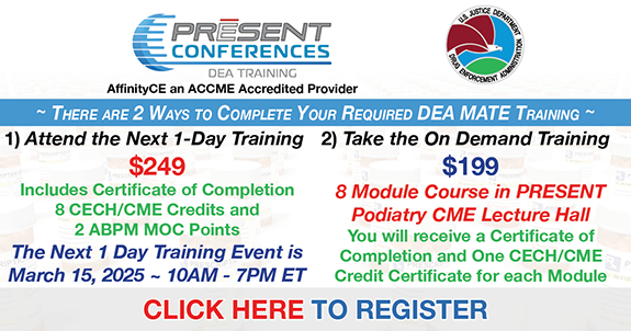 Register Here for 8 Hours of DEA Training on 3-15-25 or On Demand Training at Any Time