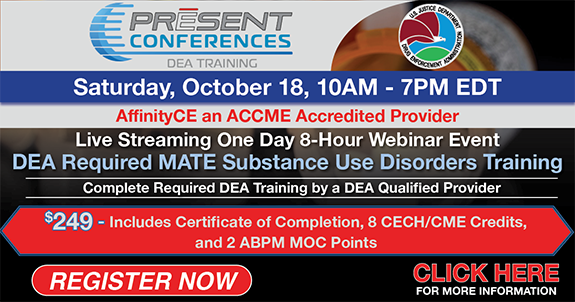 Register Here for 8 Hours of DEA Training on 10/18
